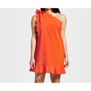 Victoria Beckham Women’s One Shoulder Orange Dress Size Small